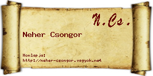 Neher Csongor névjegykártya